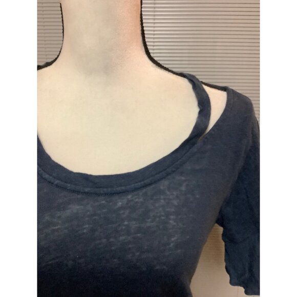 Red Haute Blue Linen Ruffle Sleeve Top -- NWT -- XS - Picture 2 of 10